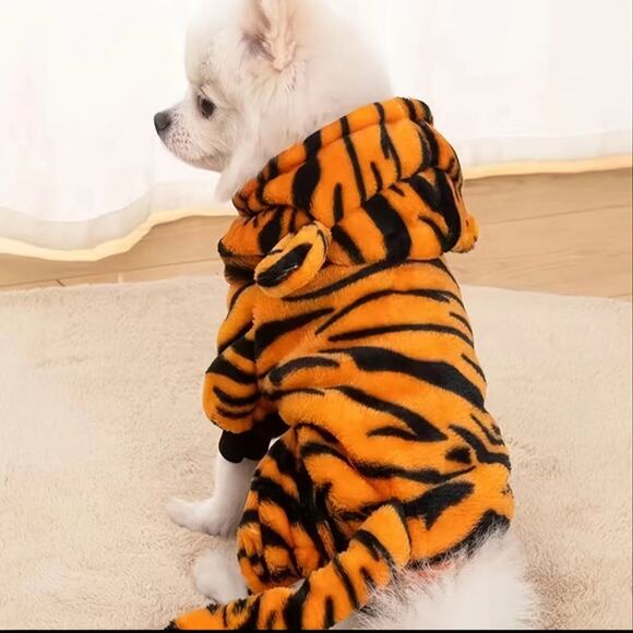 Dog Tiger Hooded Outfit Size Large - Picture 6 of 8